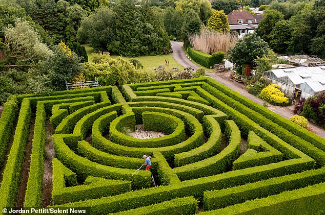 Couple recreate maze from Anne Boleyn castle in back garden of their three-bed semi