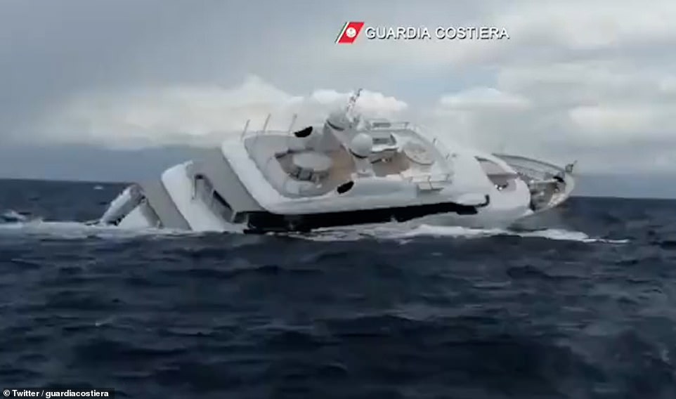 Dramatic moment 130ft superyacht sinks off the coast of Italy