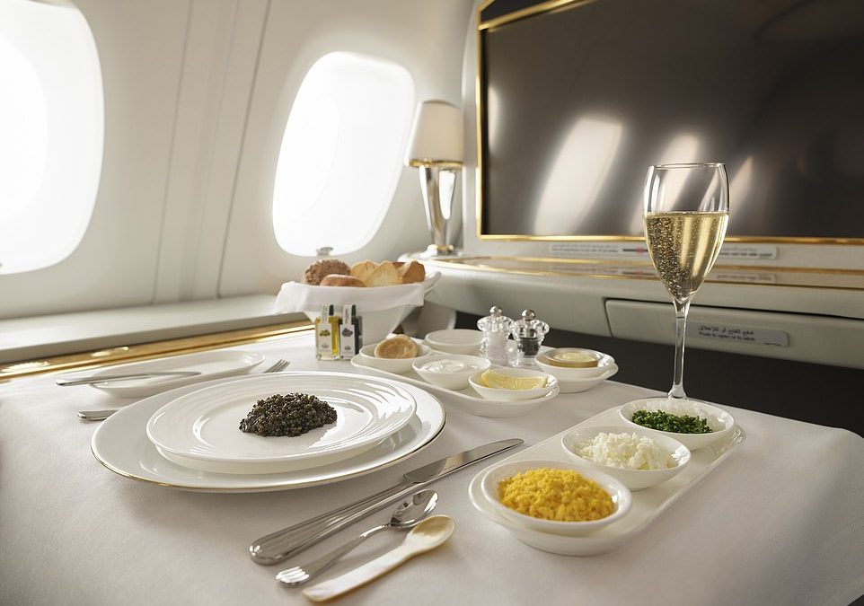 Thought Emirates’ first class couldn’t get any posher? Now passengers can have UNLIMITED caviar