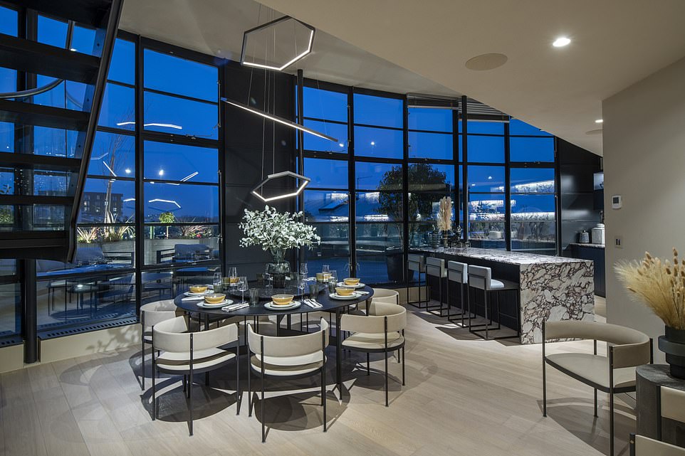 Wall Street-style glass walled penthouse with views across London goes on sale for £3.35million 
