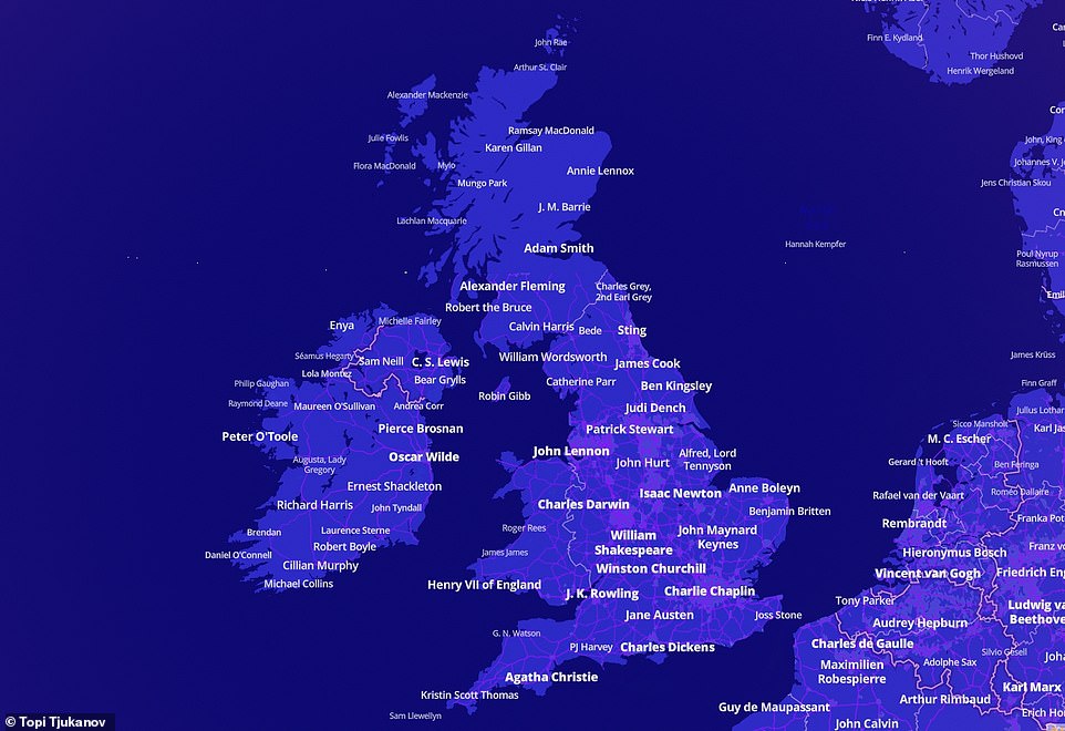 Who’s the most notable person from YOUR hometown? Interactive map reveals most significant people