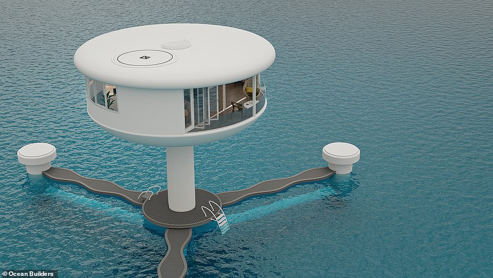 Pictured: The amazing £1.3million pod homes that sit on pillars above water and in the treetops