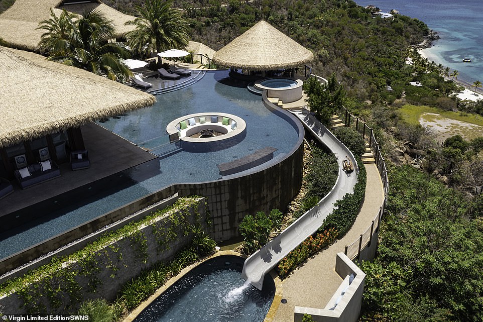 Pictured: The jaw-dropping ultra-luxurious new estate on Richard Branson’s Moskito Island