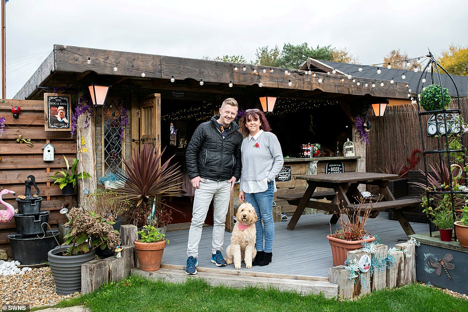 Garden DIY man-cave made entirely from recycled materials is Britain’s best Pub Shed of the Year