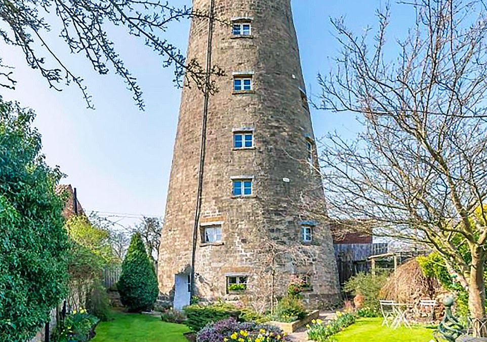 Grade II listed 200-year-old converted WINDMILL boasting six floors goes on the market for £800,000 
