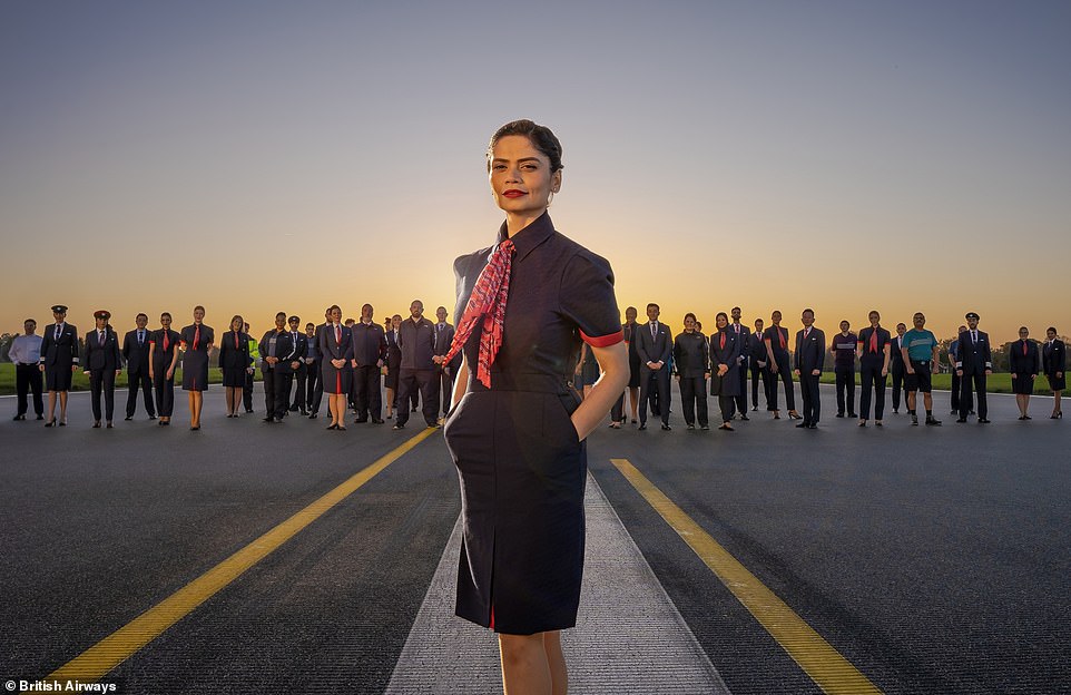 Pictured: British Airways unveils brand new uniforms by designer Ozwald Boateng