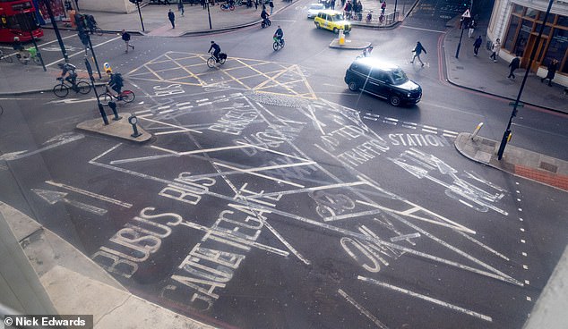 Central London crossroads with bizarre mishmash of road markings leaves motorists baffled