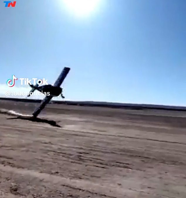 A wing and a prayer! Pilot’s miraculous save after hitting the ground while performing stunt