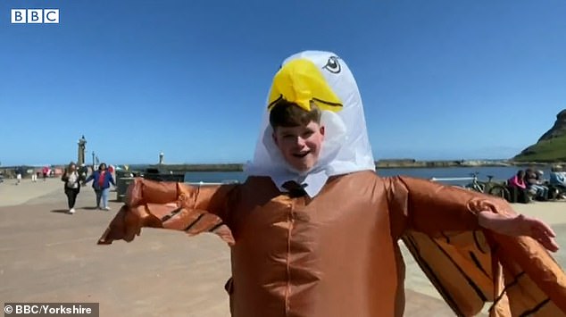 Fish and chip shop worker moonlights as an EAGLE to stop seagulls stealing food