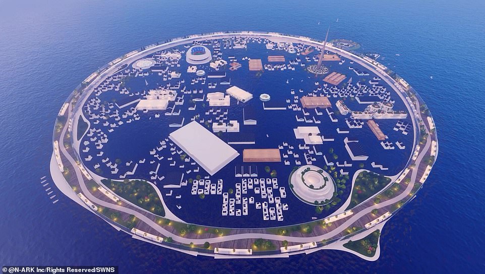 Pictured: The incredible floating city that will be an ‘ark’ for 40,000 people as sea levels rise