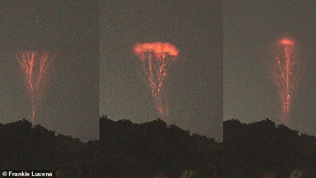 Incredible moment photographer captured ‘gigantic jets’ of lightning  that are bright red and can reach the edge of SPACE