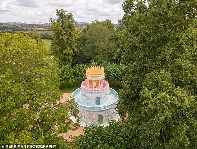 Inside the incredible 12-metre-high ‘Wedding Cake’ pavilion in Buckinghamshire decorated with frosted mermaids, icing-like tiles and ‘buttercream’ stairs