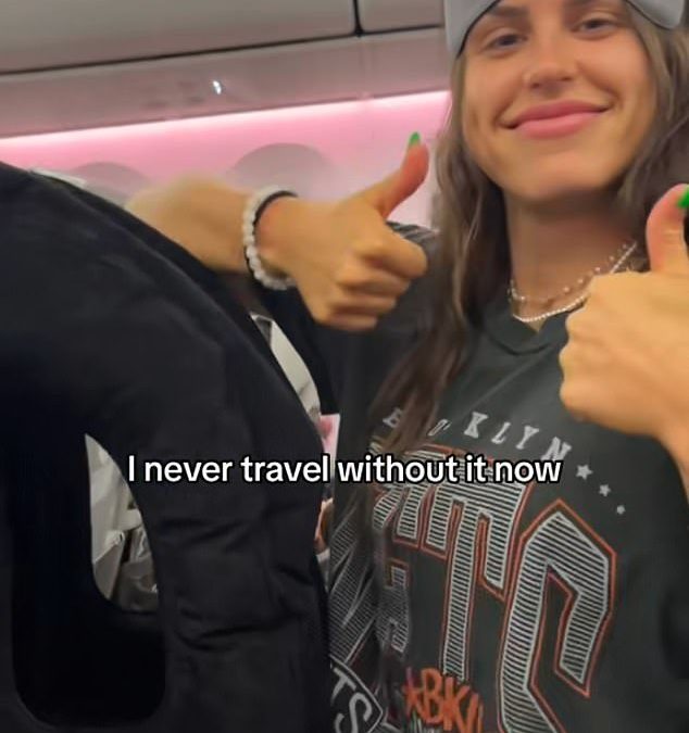 The most controversial travel hack EVER? Frequent flyer reveals her VERY unique trick for getting perfect sleep on planes – but not everyone is on-board with the idea