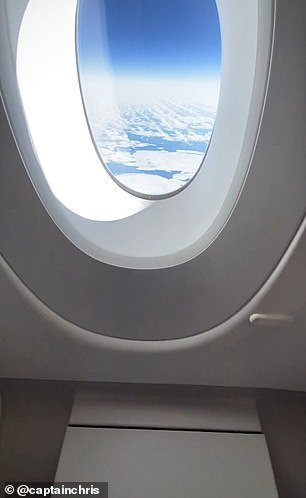 Loos with AMAZING views: Business-class passengers on Virgin Atlantic A350s can gaze at the world during visits to the toilet – because they have windows