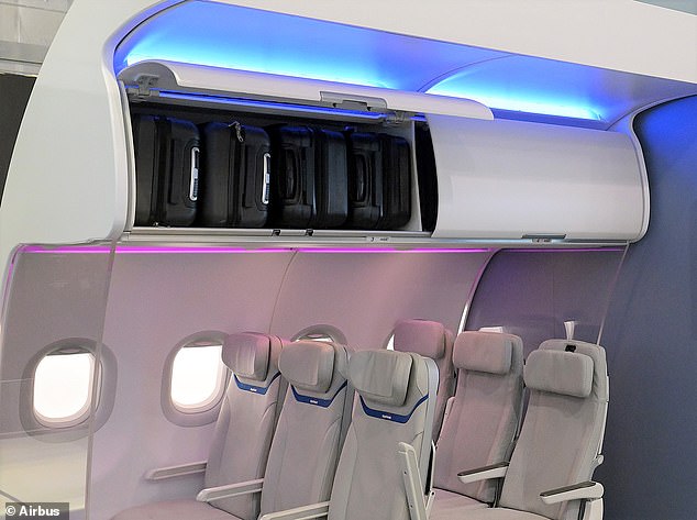 The end of carry-on baggage chaos? Game-changing supersized overhead luggage bins are increasingly commonplace – with Lufthansa fitting them in 2025