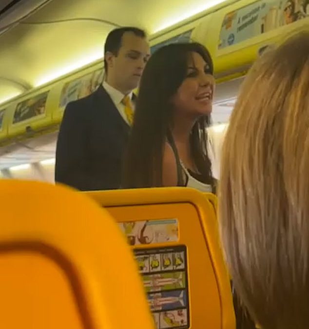 EXCLUSIVE ‘Drunk’ female Ryanair passenger who hurled foul-mouthed tirade at cabin crew ‘kicked off when someone told her to pipe down’ – as her pal is ‘thrown off flight for vaping’