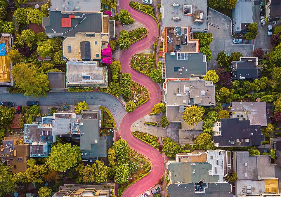 The stunning drone image of San Francisco’s famously twisty Lombard Street that snared a Briton a winner’s medal at the prestigious British Photography Awards 2023