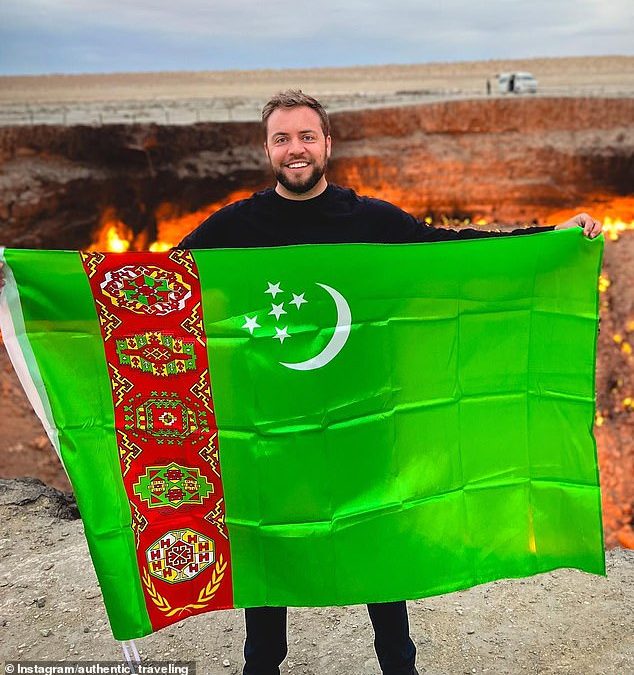 Man who is trying to visit every country documents his journey to TURKMENISTAN – where ‘there is no internet’, driving dirty cars is a crime and the cities are ‘ghost towns’