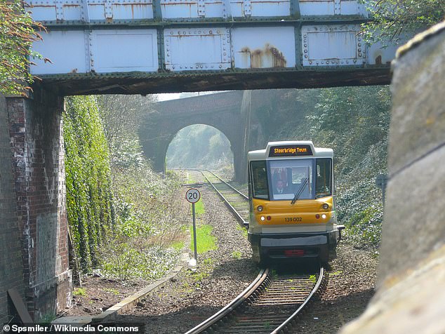 Pictured: The railway in Britain that’s Europe’s shortest line – it’s less than one mile in length and passengers trundle along it in quirky ‘people movers’ at a peak speed of 20mph
