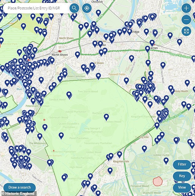 Do you live near one? Interactive map reveals the locations of England’s 400,000 heritage sites – and scientists say living near one ‘makes you happier’