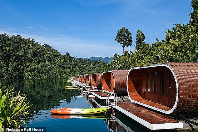 Pictured: The remarkable floating ‘capsule resort’ in Thailand that you can only reach by boat