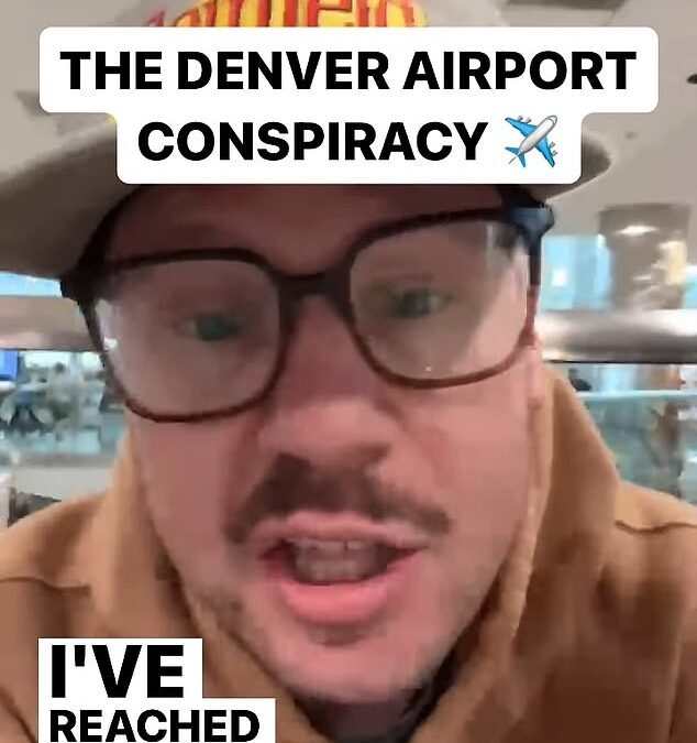 Plane passenger lifts the lid on WILD conspiracy theories surrounding Denver airport – from illicit illuminati meetings to murderous ‘demon horse’ that patrols its entrance