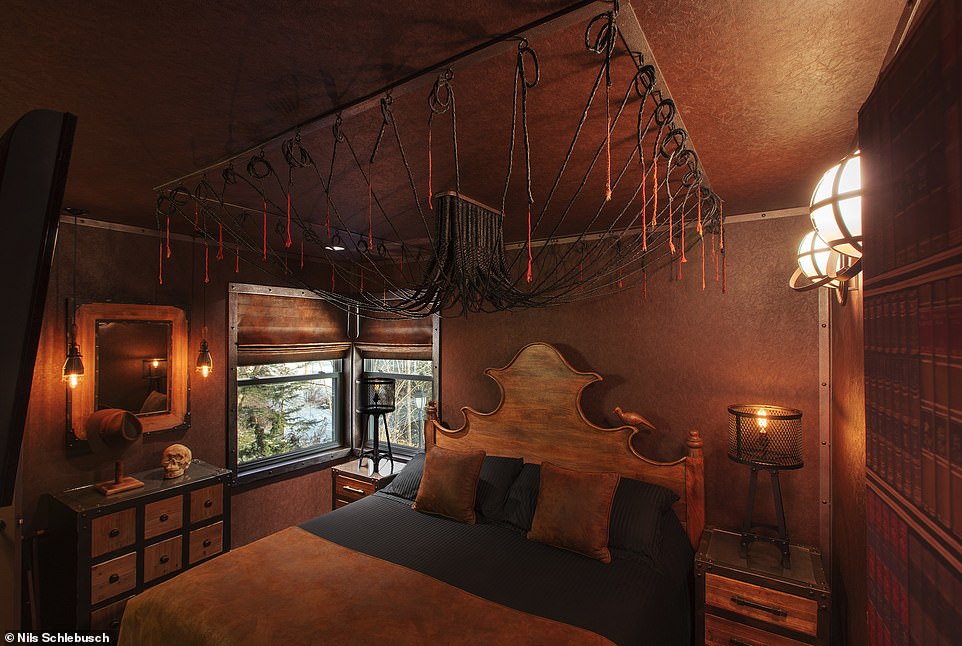 Are these the wackiest hotel rooms in America? Inside the property with incredible fantasy bedrooms, from a Cinderella room with a pumpkin bathroom to a coffin bed in Dracula’s castle