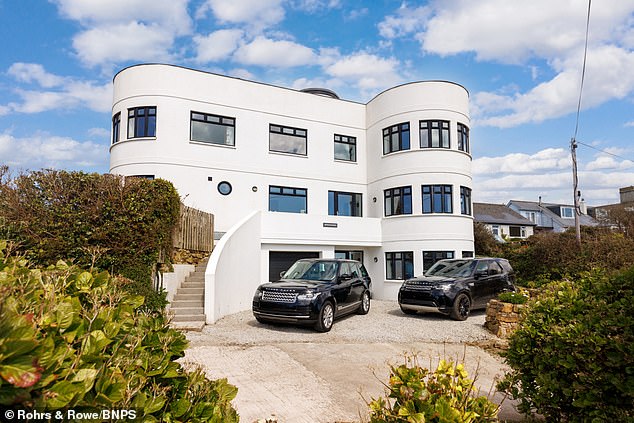 Head-spinning views! Four-bed Art Deco-style home with revolving roof pod overlooking the Cornish coast hits the market for £1.45m