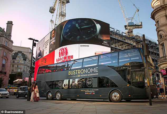 Meals on wheels! Inside London’s amazing fine-dining restaurant… on a double-decker bus (with magnetic placemats and holders for the wine glasses)