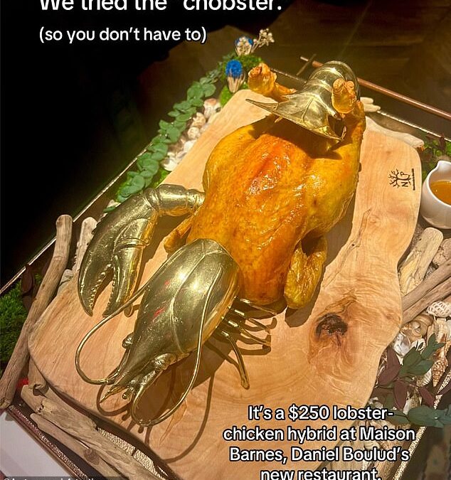 Foodies divided over famed chef Daniel Boulud’s $250 ‘chobster’ dish that sees a lobster stuffed inside a chicken served at his New York restaurant