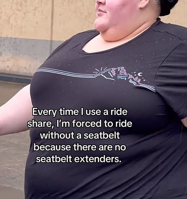 Plus-size travel influencer who wants free seats for fat fliers now says Uber and Lyft drivers should be forced to carry seatbelt extenders for ‘passengers of size’