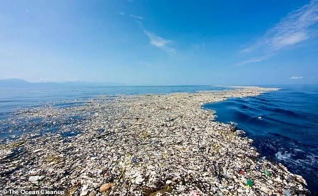 Shocking images show the world’s biggest garbage dump as clean-up intensifies at fungus-infested site twice the size of Texas