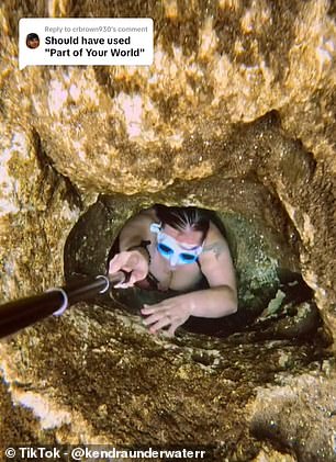 Astonishing videos show freediver squeezing through terrifyingly small holes and exploring sunken aeroplanes and buses