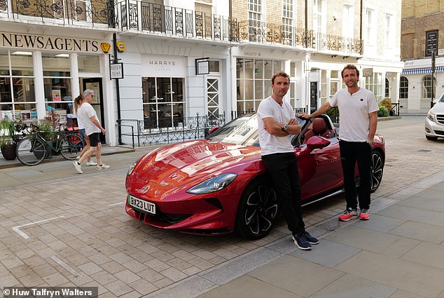 Who said electric cars don’t have range? Twins drive 10,000 miles from London to SHANGHAI in a convertible battery-powered MG sports car